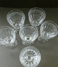 Load image into Gallery viewer, Set of Six STUART CRYSTAL ARUNDEL Pattern Small Wine Glasses. 4 1/8 inches
