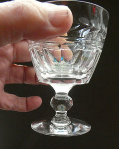 Set of Six STUART CRYSTAL ARUNDEL Pattern Sherry or Port Glasses. 3 1/2 inches