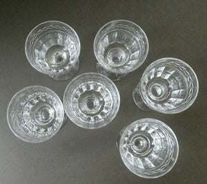 Set of Six STUART CRYSTAL ARUNDEL Pattern Sherry or Port Glasses. 3 1/2 inches