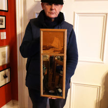 Load image into Gallery viewer, Stylish Antique Mirror with Marquetry Panel Above.  Quality British-Made ROWLEY Productions
