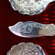 Load image into Gallery viewer, Antique Pair of Electro-Plate Berry Spoons &amp; Mother of Pearl Fruit Knife by JE &amp; SS. FITTED CASE

