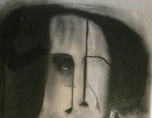 Load image into Gallery viewer, PAT DOUTHWAITE (1939 - 2002). Original LARGE 1980s Charcoal Portrait Drawing. FRAMED
