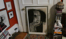 Load image into Gallery viewer, PAT DOUTHWAITE (1939 - 2002). Original LARGE 1980s Charcoal Portrait Drawing. FRAMED
