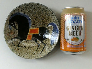1960s CHELSEA Studio Pottery (Joyce Morgan) Decorative Wall Plate: Hand-Painted Horse Design