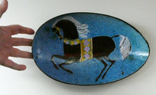 Load image into Gallery viewer, 1960s CHELSEA Studio Pottery (Joyce Morgan) Footed Shallow Bowl. Hand-Painted Horse Design
