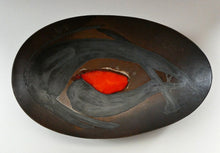 Load image into Gallery viewer, HUGE 1950s CHELSEA Studio Pottery Footed Shallow Bowl. Hand-Painted Abstract Design
