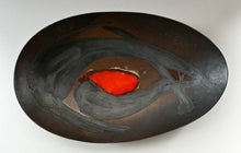 Load image into Gallery viewer, HUGE 1950s CHELSEA Studio Pottery Footed Shallow Bowl. Hand-Painted Abstract Design

