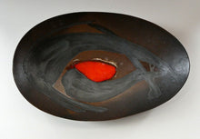 Load image into Gallery viewer, HUGE 1950s CHELSEA Studio Pottery Footed Shallow Bowl. Hand-Painted Abstract Design
