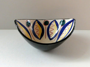 Vintage 1950s NORWEGIAN Stavangerflint Bowl with Abstract Design by Inger Waage