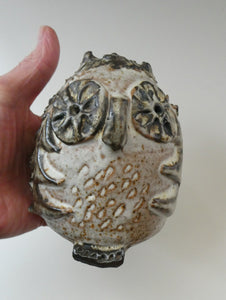 SCOTTISH STUDIO POTTERY. Brutalist Design 1970s Stoneware Figure of a Little Chubby Owl