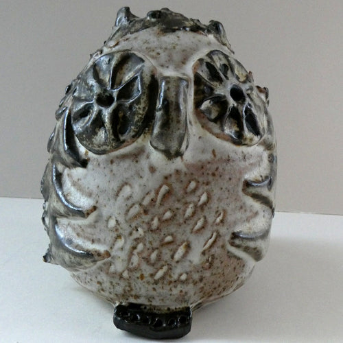 Brutalist Design 1970s Stoneware Figure of a Little Chubby Owl