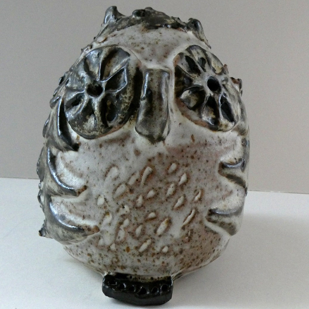 Brutalist Design 1970s Stoneware Figure of a Little Chubby Owl