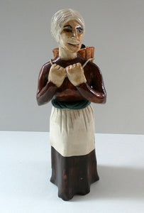 SCOTTISH STUDIO POTTERY Figurine: Vintage 1970s Isle of Lewis Peat Carrier; Coll Pottery
