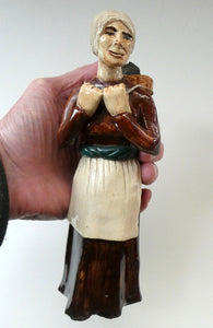 SCOTTISH STUDIO POTTERY Figurine: Vintage 1970s Isle of Lewis Peat Carrier; Coll Pottery