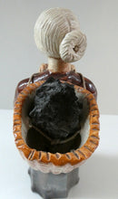 Load image into Gallery viewer, SCOTTISH STUDIO POTTERY Figurine: Vintage 1970s Isle of Lewis Peat Carrier; Coll Pottery
