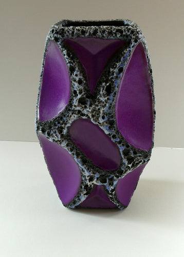 Fabulous LARGE West German Purple Fat Lava Vase: ROTH KERAMIK. 26 cm