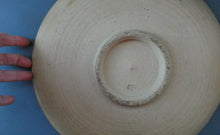 Load image into Gallery viewer, Large 1970s Round Shallow Plate. Davey Pottery, Castle Douglas, Kirkcudbrightshire. Abstract Design with Strange Creatures
