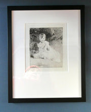 Load image into Gallery viewer, Rare 19th Century Etching by Andrew GEDDES (1800 - 1842). Girl with Apple

