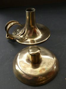 1900s Antique Brass Arts and Crafts Candleholder or Chanberstick