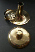 Load image into Gallery viewer, 1900s Antique Brass Arts and Crafts Candleholder or Chanberstick
