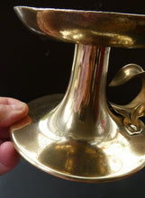 Load image into Gallery viewer, 1900s Antique Brass Arts and Crafts Candleholder or Chanberstick
