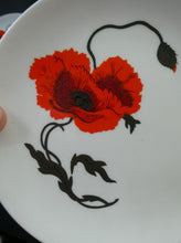 Load image into Gallery viewer, Susie Cooper Six Trios: Cups, Saucers and Sides Plates Cornpoppy Wedgwood
