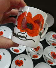 Load image into Gallery viewer, Susie Cooper Six Trios: Cups, Saucers and Sides Plates Cornpoppy Wedgwood
