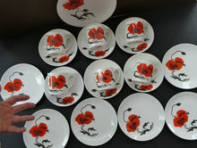 Load image into Gallery viewer, Susie Cooper Six Trios: Cups, Saucers and Sides Plates Cornpoppy Wedgwood
