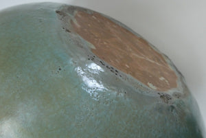1940s UPCHURCH Large British Studio Art Pottery Bowl in Olive Green and Grey Tones