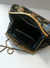 Load image into Gallery viewer,  1930s Art Deco Evening Bag or Purse with Chinese Embroidery. Fancy Clasp with Seed Pearls
