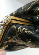 Load image into Gallery viewer,  1930s Art Deco Evening Bag or Purse with Chinese Embroidery. Fancy Clasp with Seed Pearls
