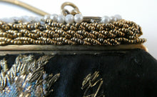 Load image into Gallery viewer,  1930s Art Deco Evening Bag or Purse with Chinese Embroidery. Fancy Clasp with Seed Pearls
