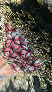  1930s Art Deco Evening Bag or Purse with Chinese Embroidery. Fancy Clasp with Seed Pearls