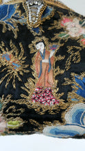 Load image into Gallery viewer,  1930s Art Deco Evening Bag or Purse with Chinese Embroidery. Fancy Clasp with Seed Pearls
