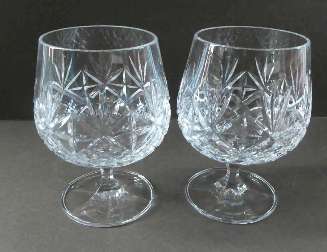 Matching PAIR of Cut Crystal Brandy Glasses. Height 4 1/4 inches – Iconic  Edinburgh