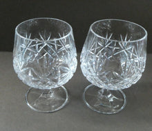 Load image into Gallery viewer, Matching PAIR of Cut Crystal Brandy Glasses. Height 4 1/4 inches 
