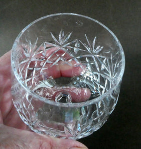 Matching PAIR of Cut Crystal Brandy Glasses. Height 4 1/4 inches 