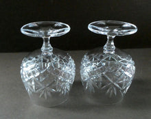 Load image into Gallery viewer, Matching PAIR of Cut Crystal Brandy Glasses. Height 4 1/4 inches 
