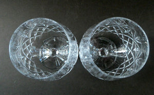 Matching PAIR of Cut Crystal Brandy Glasses. Height 4 1/4 inches 