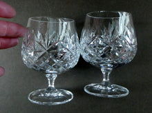 Load image into Gallery viewer, Matching PAIR of Cut Crystal Brandy Glasses. Height 4 1/4 inches 
