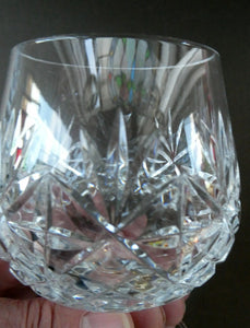 Set of SIX Matching Cut Crystal Brandy Glasses. Height 4 1/4 inches