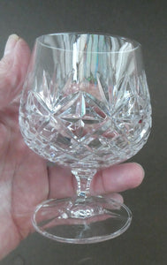 Set of SIX Matching Cut Crystal Brandy Glasses. Height 4 1/4 inches