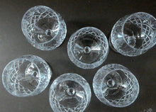 Load image into Gallery viewer, Set of SIX Matching Cut Crystal Brandy Glasses. Height 4 1/4 inches
