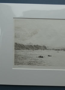 ORIGINAL ETCHING: William Lionel Wyllie (1851 – 1931)  THE OBAN REGATTA. Pencil Signed (1921)