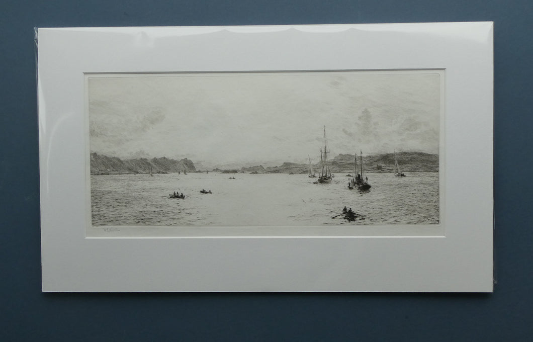 ORIGINAL ETCHING: William Lionel Wyllie (1851 – 1931)  THE OBAN REGATTA. Pencil Signed (1921)
