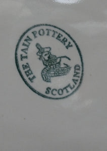 SCOTTISH POTTERY. Vintage Tain Pottery DINNER PLATE. Heavy Duty Stoneware Pottery with Hand Painted Buchanan Tartan Pattern. 6 AVAILABLE