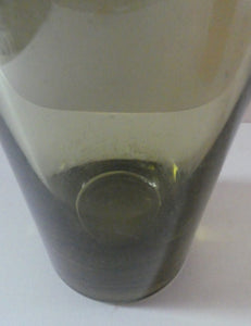 Per Lutken for Holmegaard. Olive-Grey Tubular Chimney Vase. Signed and dated 1960