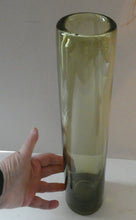 Load image into Gallery viewer, Per Lutken for Holmegaard. Olive-Grey Tubular Chimney Vase. Signed and dated 1960
