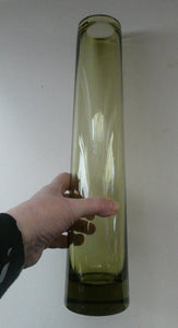 Per Lutken for Holmegaard. Olive-Grey Tubular Chimney Vase. Signed and dated 1960