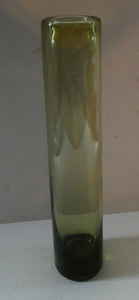 Per Lutken for Holmegaard. Olive-Grey Tubular Chimney Vase. Signed and dated 1960